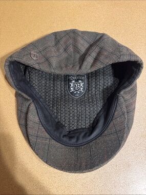 Brixton Gray Plaid Newsboy Cap